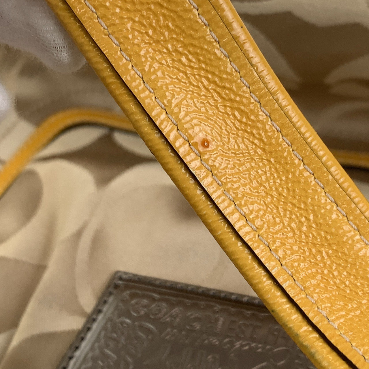 12714
COACH コーチ シグネチャー ベージュ シルバー金具 レザー トートバッグ ショルダーバッグ  レディース AB5