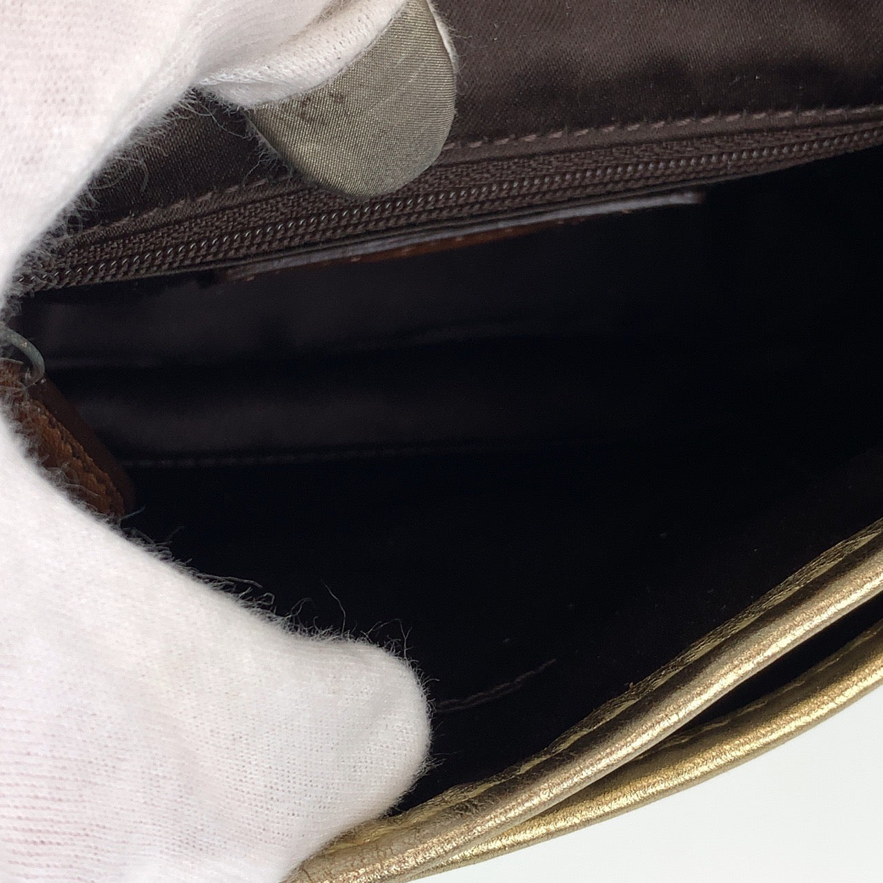 12712
COACH コーチ シグネチャー スカーフ付き ゴールド ベージュ キャンバス / レザー ショルダーバッグ ポシェット レディース ABP5