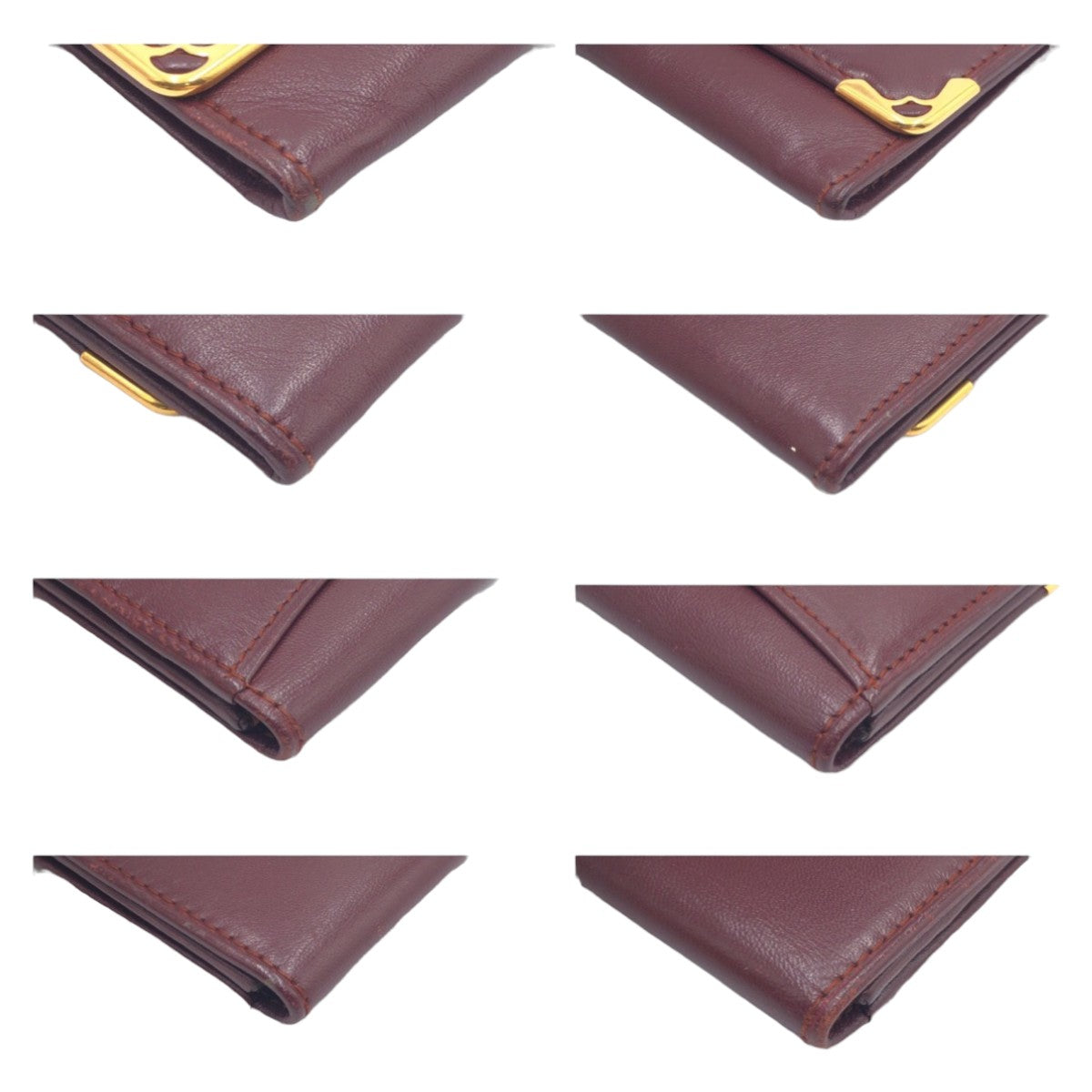 12459
CARTIER カルティエ ヴィンテージ マストライン ワインレッド ボルドー ゴールド金具 レザー コインケース 小銭入れ レディース AB5