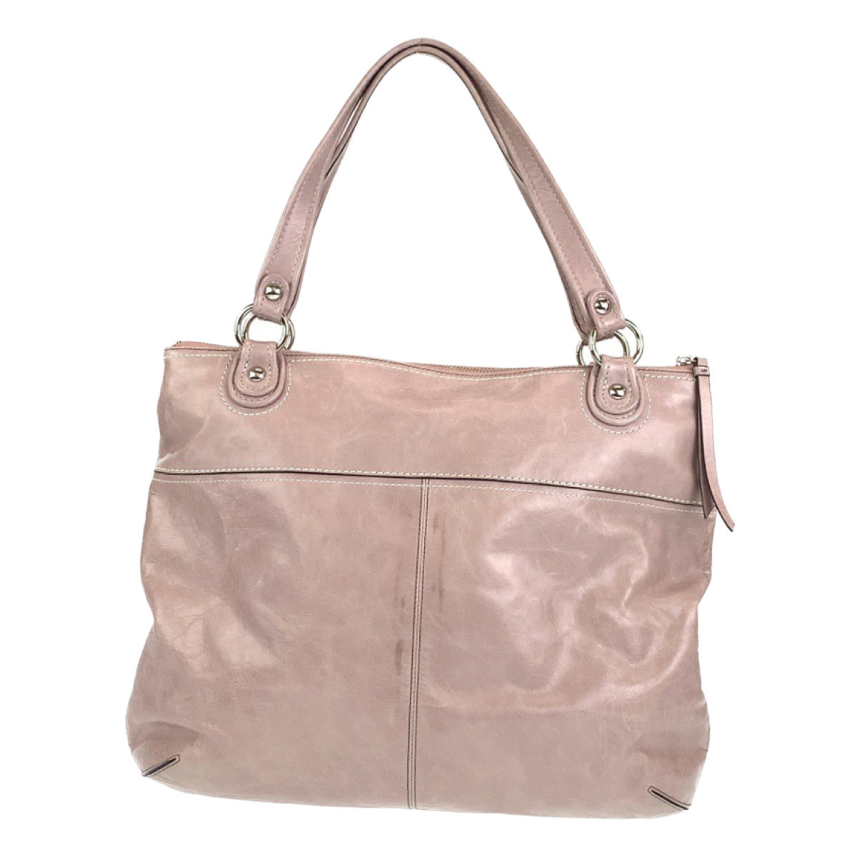 12707
COACH コーチ ピンクベージュ シルバー金具 レザー トートバッグ ショルダーバッグ  レディース