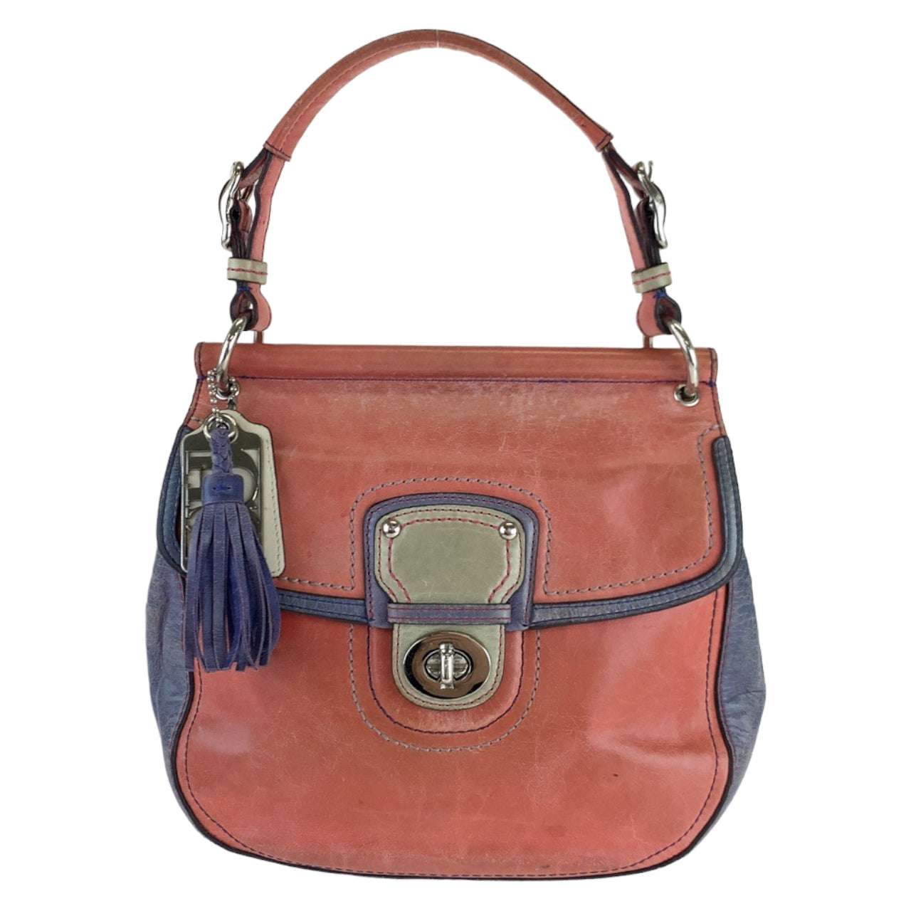 12706
COACH コーチ レガシー ピンク シルバー金具 レザー 2way ショルダーバッグ ハンドバッグ 斜め掛け可能  レディース