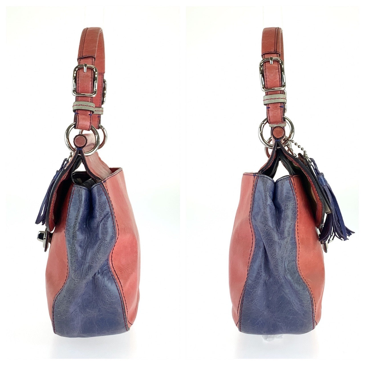 12706
COACH コーチ レガシー ピンク シルバー金具 レザー 2way ショルダーバッグ ハンドバッグ 斜め掛け可能  レディース