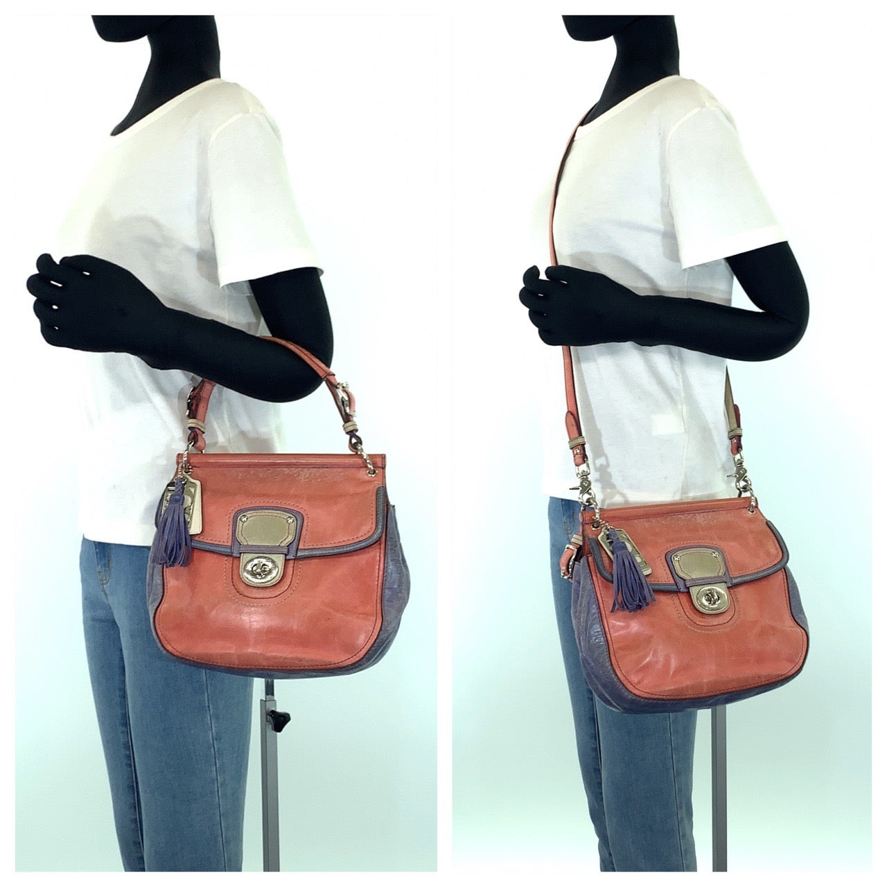 12706
COACH コーチ レガシー ピンク シルバー金具 レザー 2way ショルダーバッグ ハンドバッグ 斜め掛け可能  レディース
