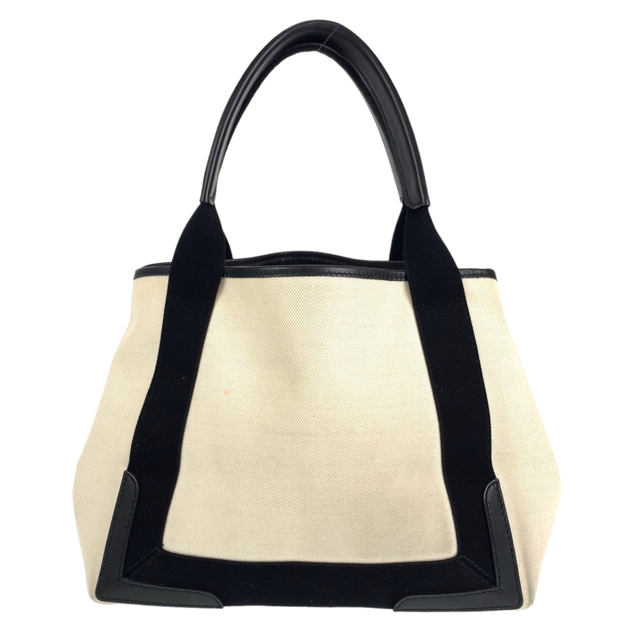 C-108
BALENCIAGA バレンシアガ ネイビーカバS ホワイト 白 アイボリー キャンバス トートバッグ ハンドバッグ  レディース