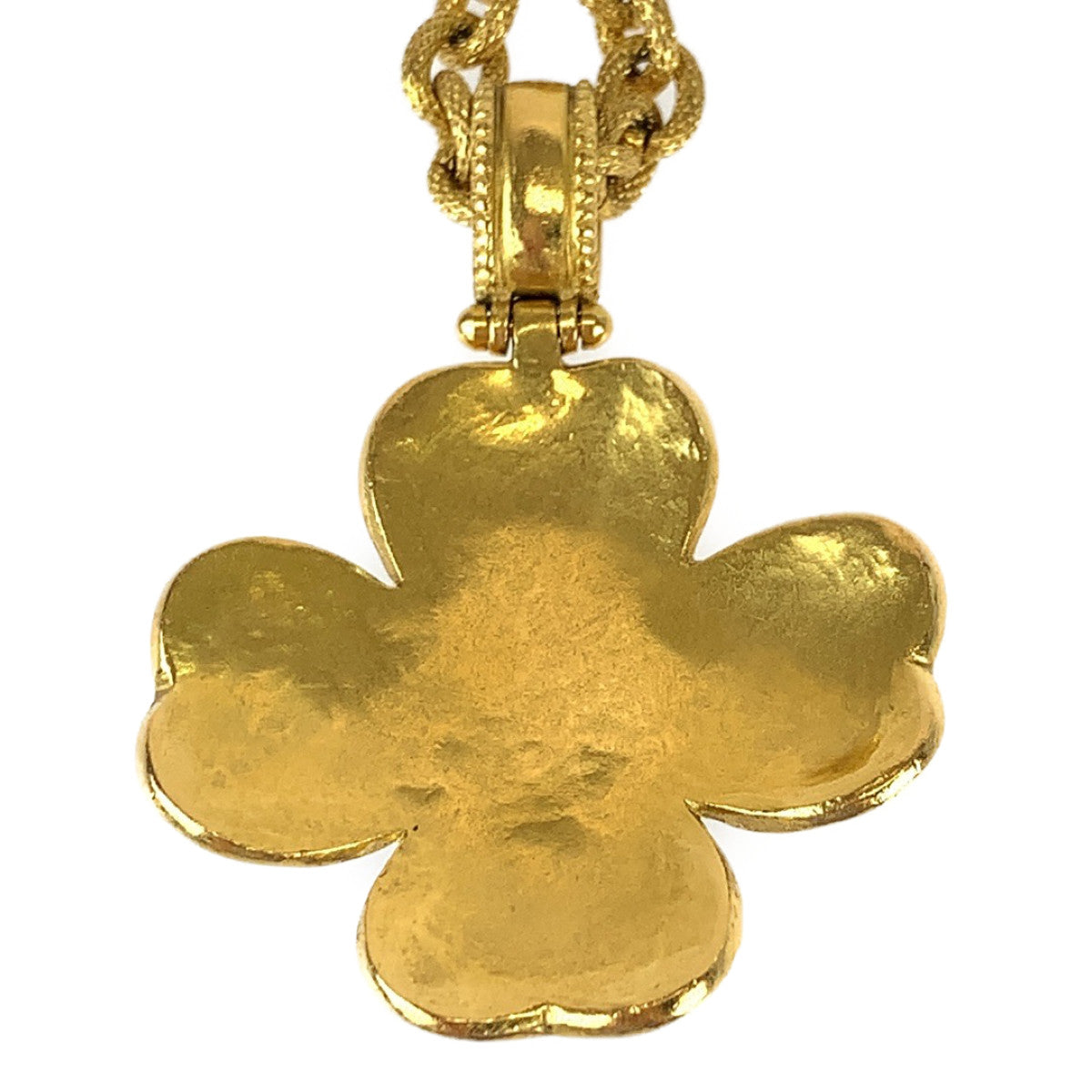 10042
CHANEL シャネル ヴィンテージ グリポア ココマーク ストーン フラワー ゴールド ワインレッド メッキ ネックレス ペンダント  レディース A200