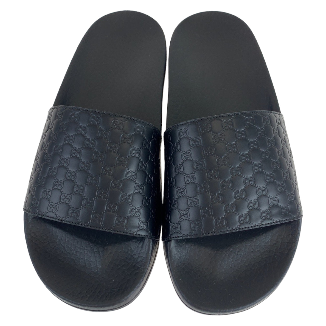 B-082
GUCCI グッチ GG柄 サイズ40 ブラック 黒 レザー / ラバー レザーサンダル  メンズ