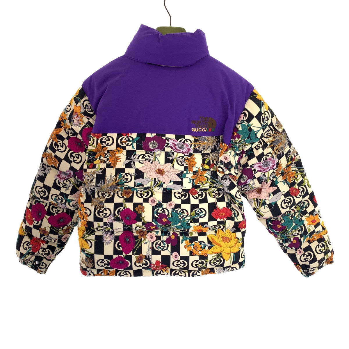 10045
GUCCI グッチ THE NORTH FACE Sサイズ パープル 紫 マルチカラー ポリエステル / コットン ダウンジャケット フード付き  レディース