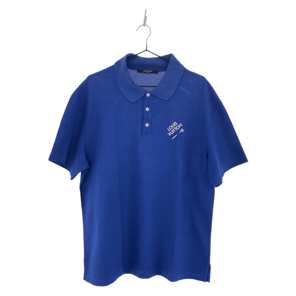 10047
 LOUIS VUITTON Louis Vuitton Polo with Embroidery Size XL Blue Cotton 1AA50T Polo Shirt Logo Embroidered Polo Shirt Men's