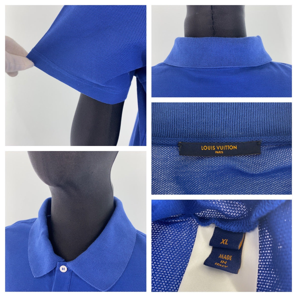 10047
 LOUIS VUITTON Louis Vuitton Polo with Embroidery Size XL Blue Cotton 1AA50T Polo Shirt Logo Embroidered Polo Shirt Men's