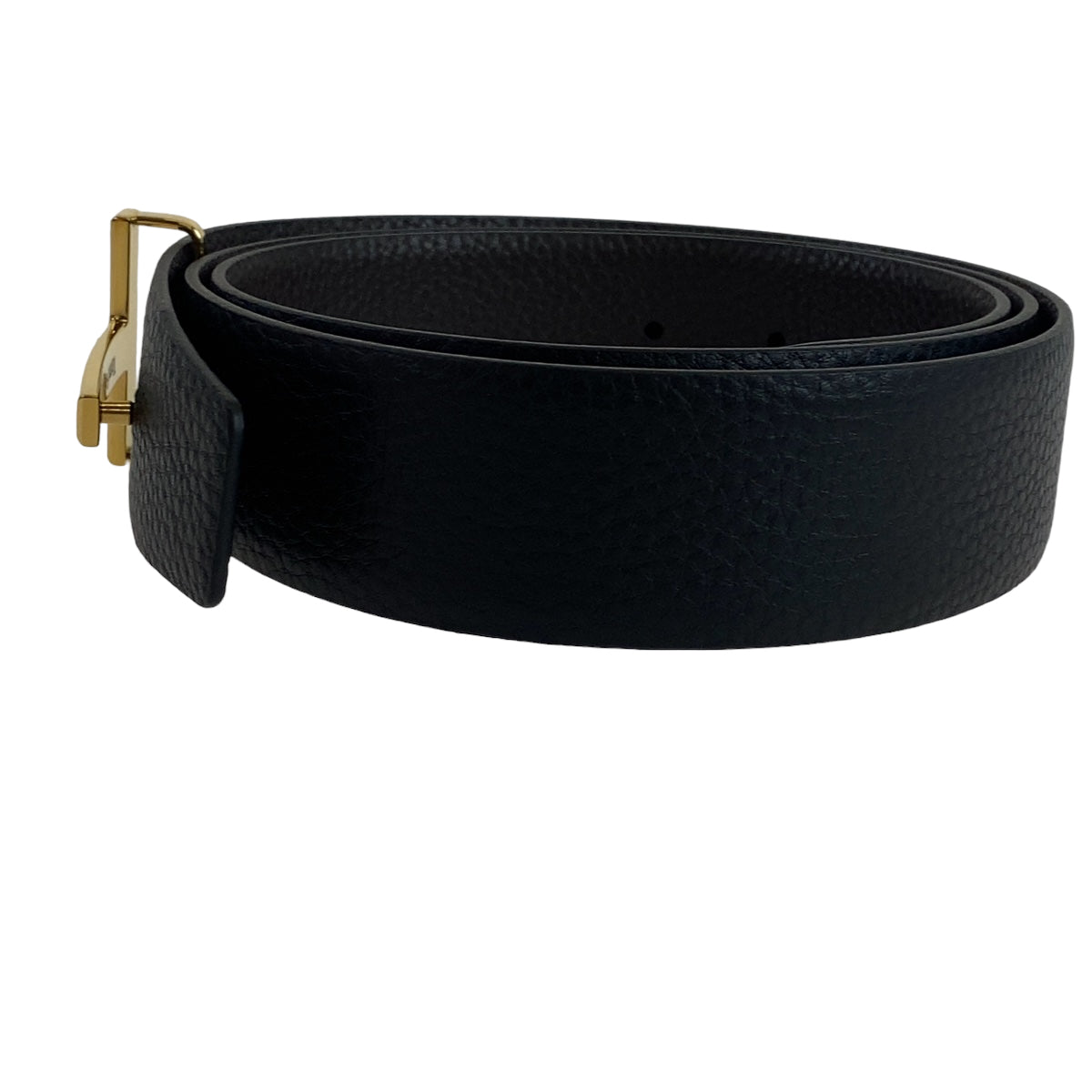 B-075
TOM FORD トムフォード Tバックル サイズ115/46 ブラック 黒 ゴールド金具 レザー ベルト  メンズ