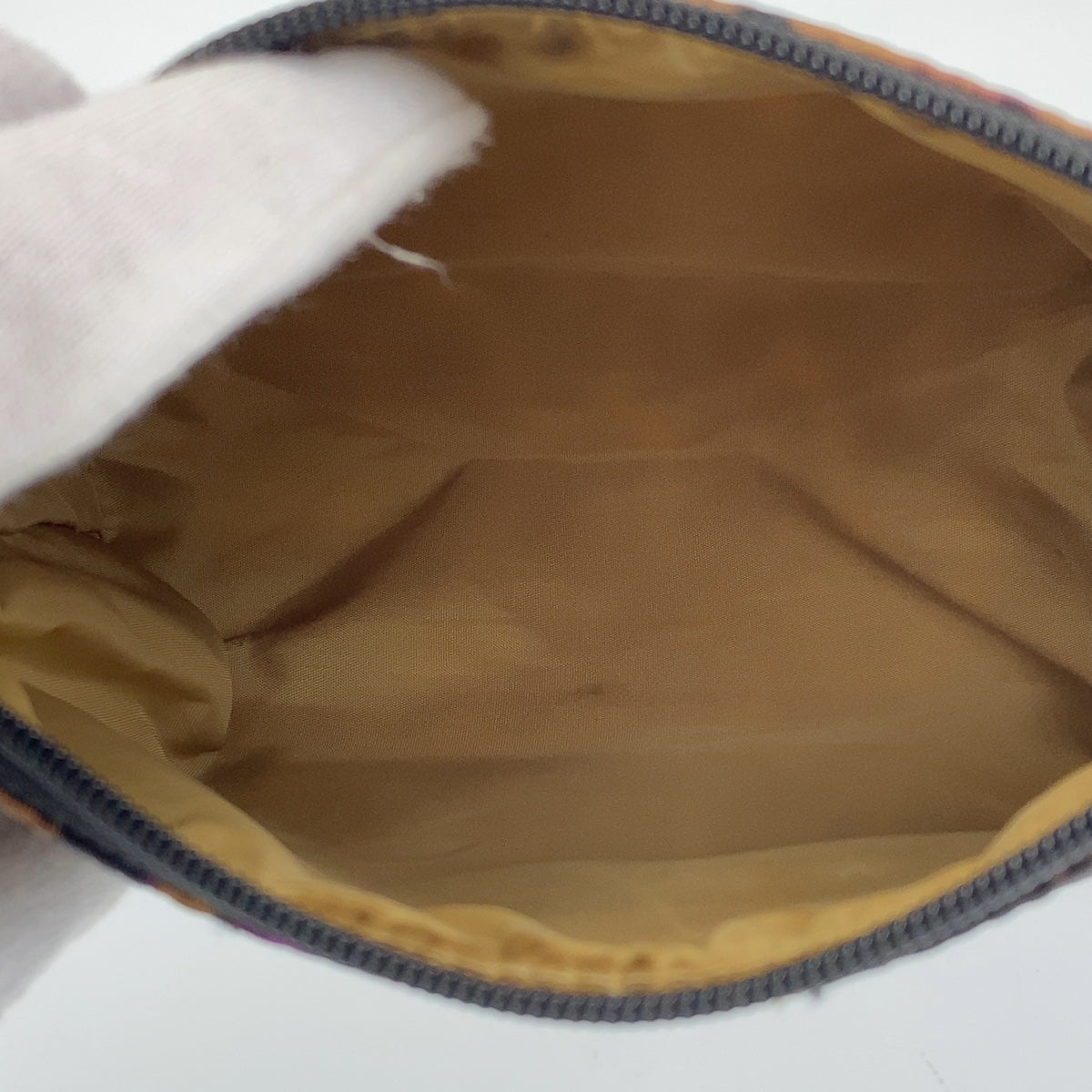 12699
 COACH Brown Black Purple Nylon/Leather Pouch Small Item Case for Women