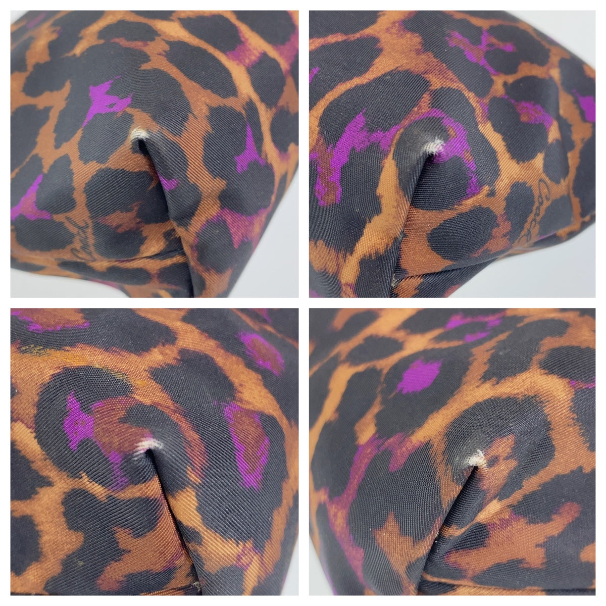 12699
 COACH Brown Black Purple Nylon/Leather Pouch Small Item Case for Women