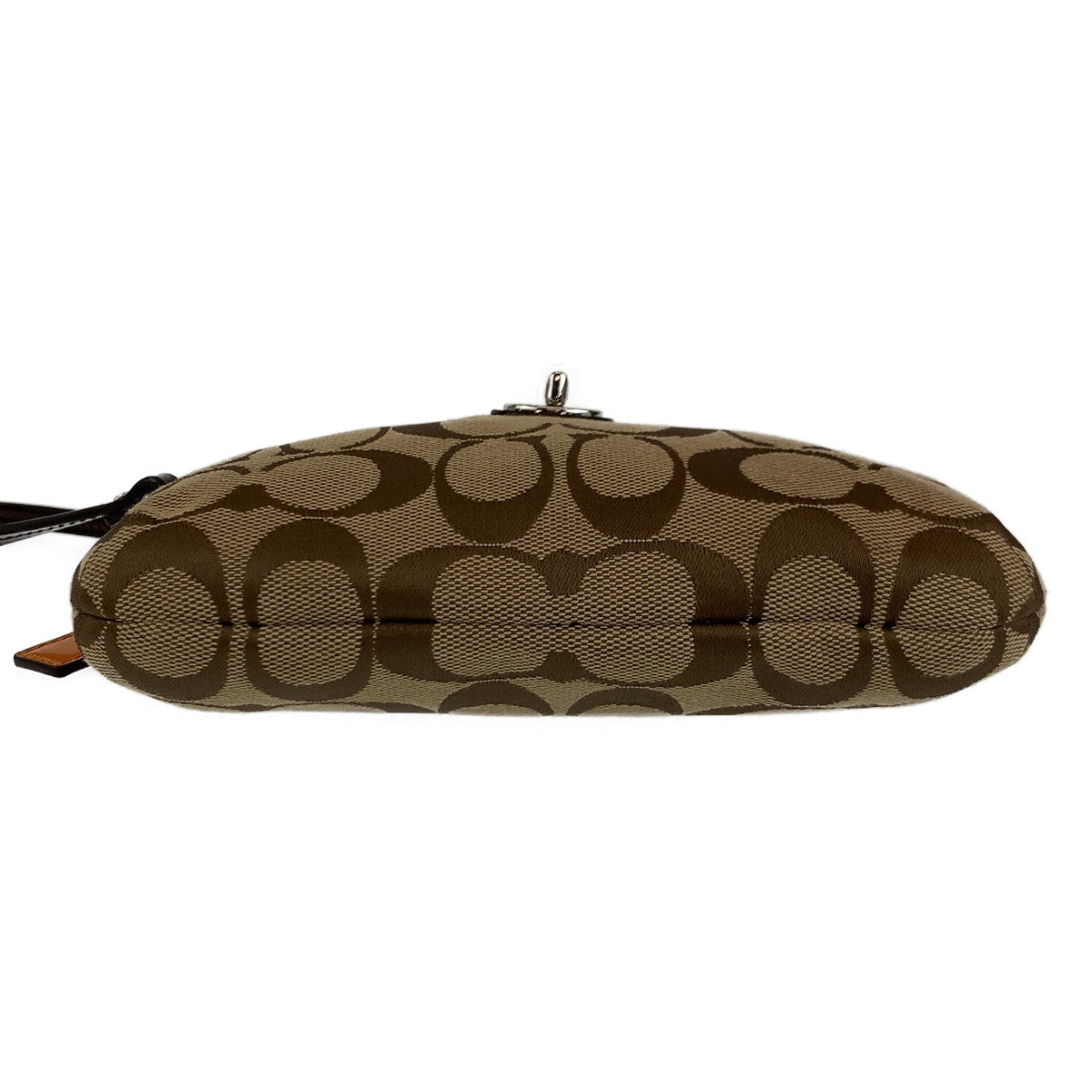 12695
COACH コーチ シグネチャー ベージュ シルバー金具 キャンバス / レザー クラッチバッグ アクセサリーポーチ メイクポーチ  レディース ABP5