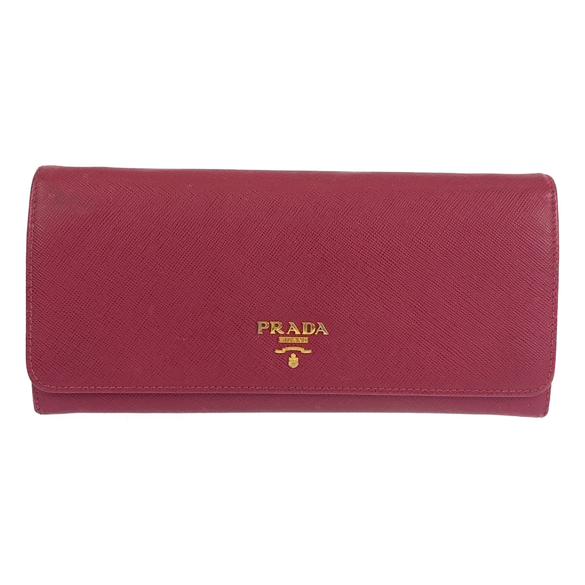 B-133
PRADA プラダ サフィアーノ ピンク ゴールド金具 レザー 1MT290 二つ折り長財布 チェーンウォレット   レディース