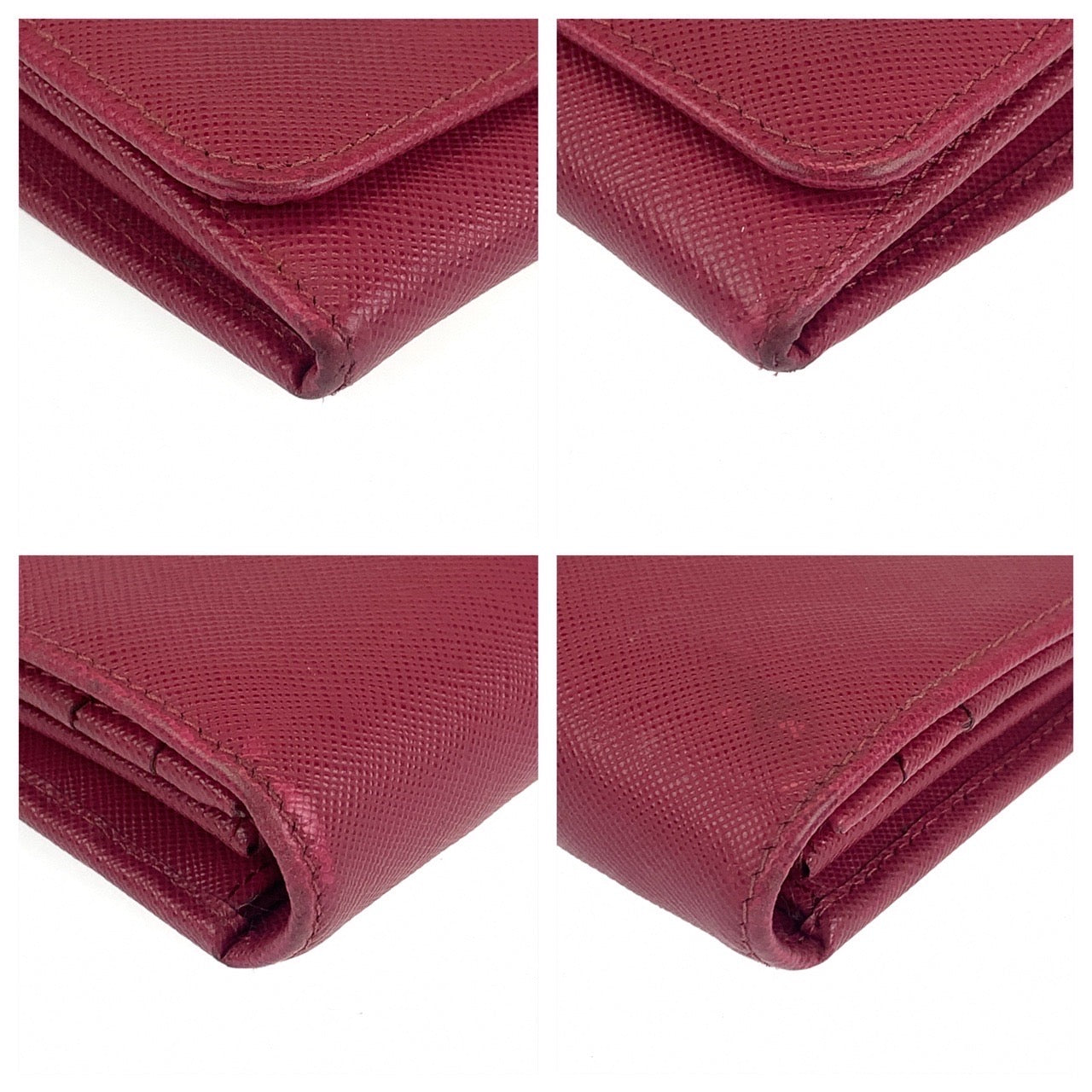 B-133
PRADA プラダ サフィアーノ ピンク ゴールド金具 レザー 1MT290 二つ折り長財布 チェーンウォレット   レディース