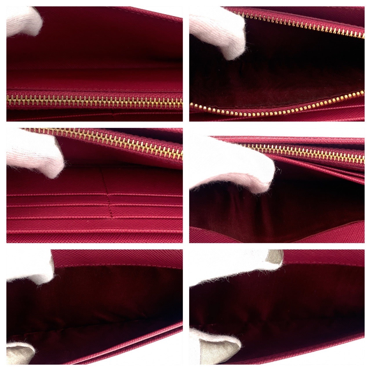 B-133
PRADA プラダ サフィアーノ ピンク ゴールド金具 レザー 1MT290 二つ折り長財布 チェーンウォレット   レディース