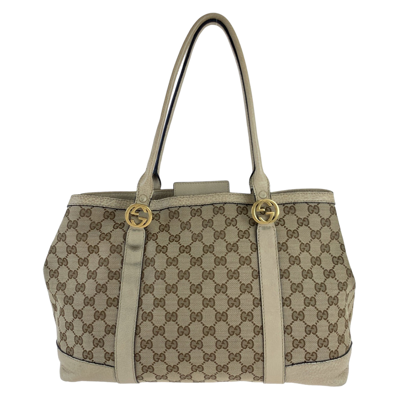B-139
GUCCI グッチ ミスGG ベージュ ブラウン 茶 GGキャンバス 353122 トートバッグ ハンドバッグ  レディース
