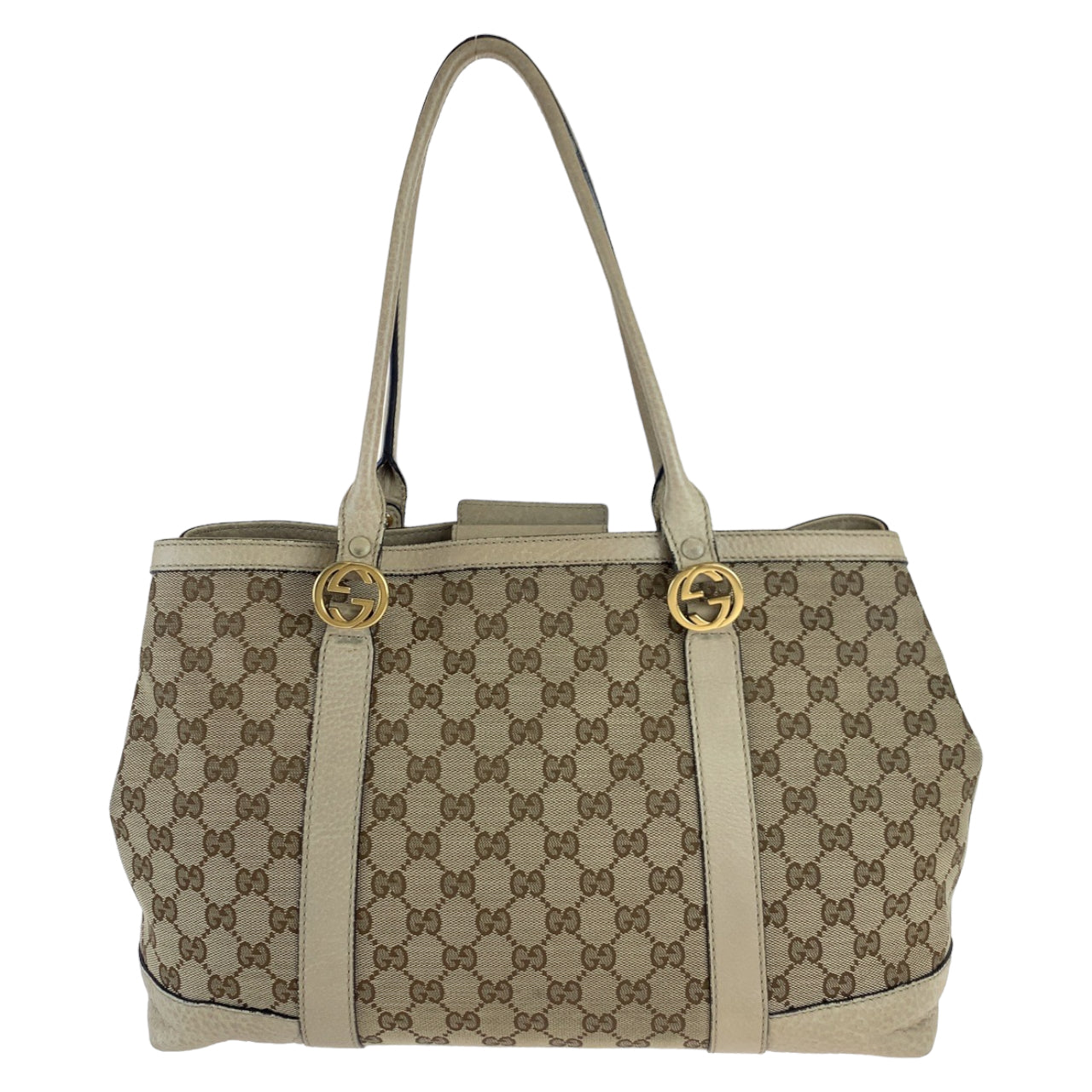 B-139
GUCCI グッチ ミスGG ベージュ ブラウン 茶 GGキャンバス 353122 トートバッグ ハンドバッグ  レディース