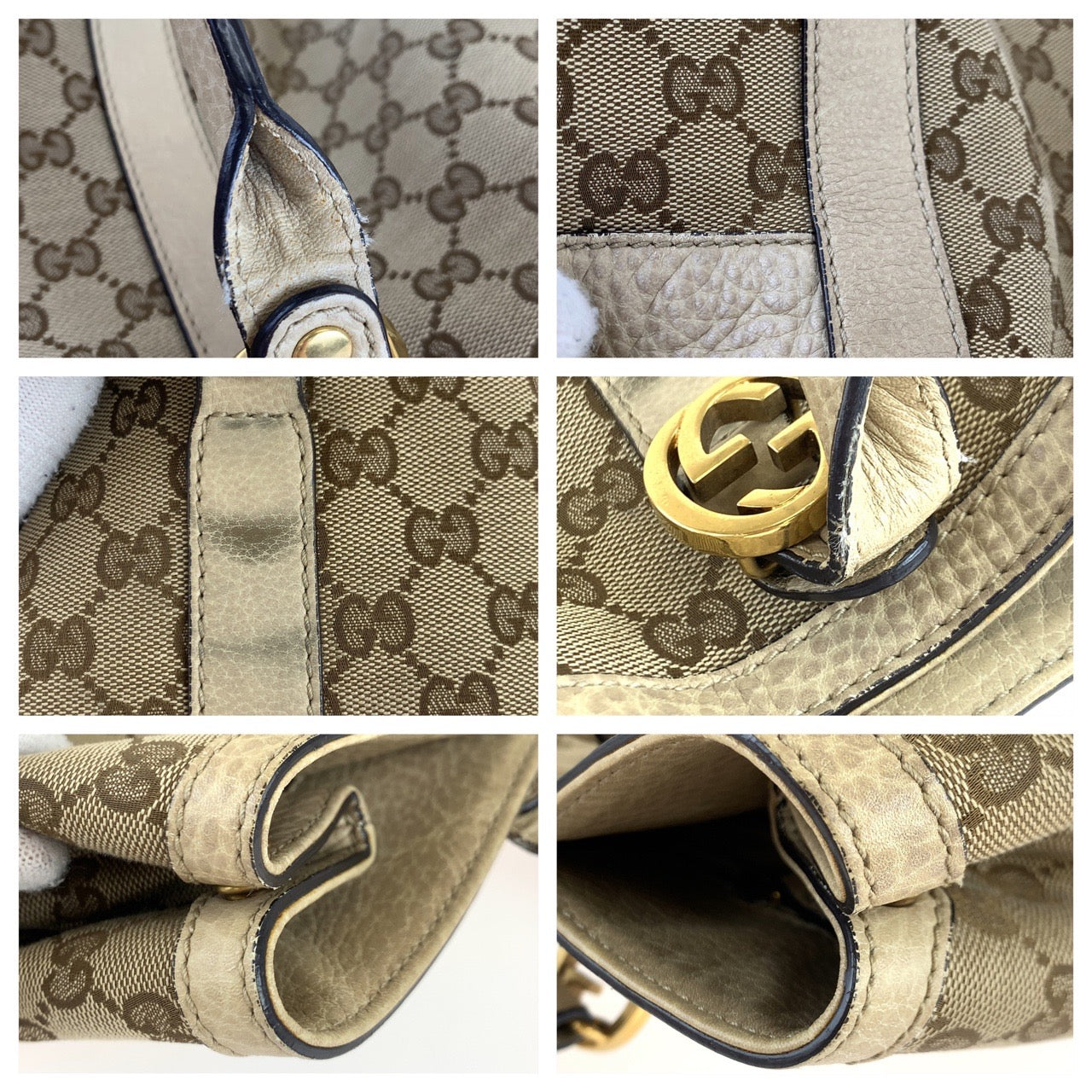B-139
GUCCI グッチ ミスGG ベージュ ブラウン 茶 GGキャンバス 353122 トートバッグ ハンドバッグ  レディース