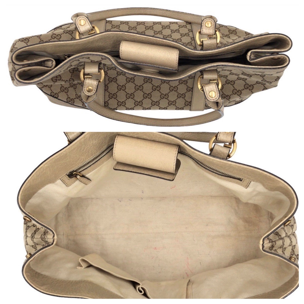 B-139
GUCCI グッチ ミスGG ベージュ ブラウン 茶 GGキャンバス 353122 トートバッグ ハンドバッグ  レディース