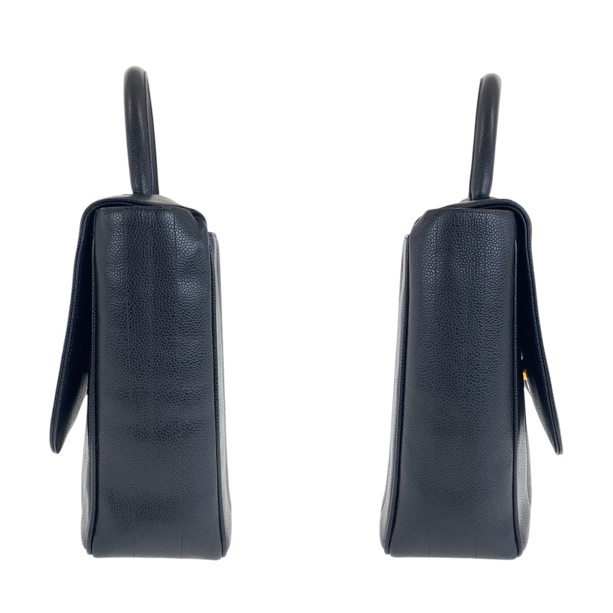 10065
CHANEL シャネル ヴィンテージ ココマーク ターンロック マドモアゼル ブラック 黒 ゴールド金具 レザー ハンドバッグ レディース AB250