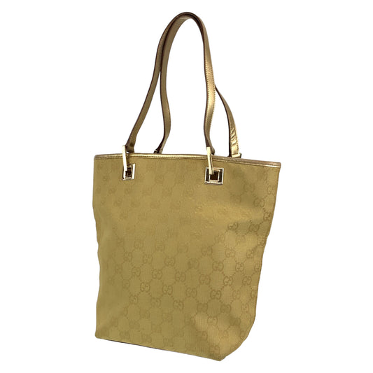 B-142
GUCCI グッチ GG柄 ゴールド ゴールド金具 GGキャンバス / レザー ショルダーバッグ トートバッグ  レディース