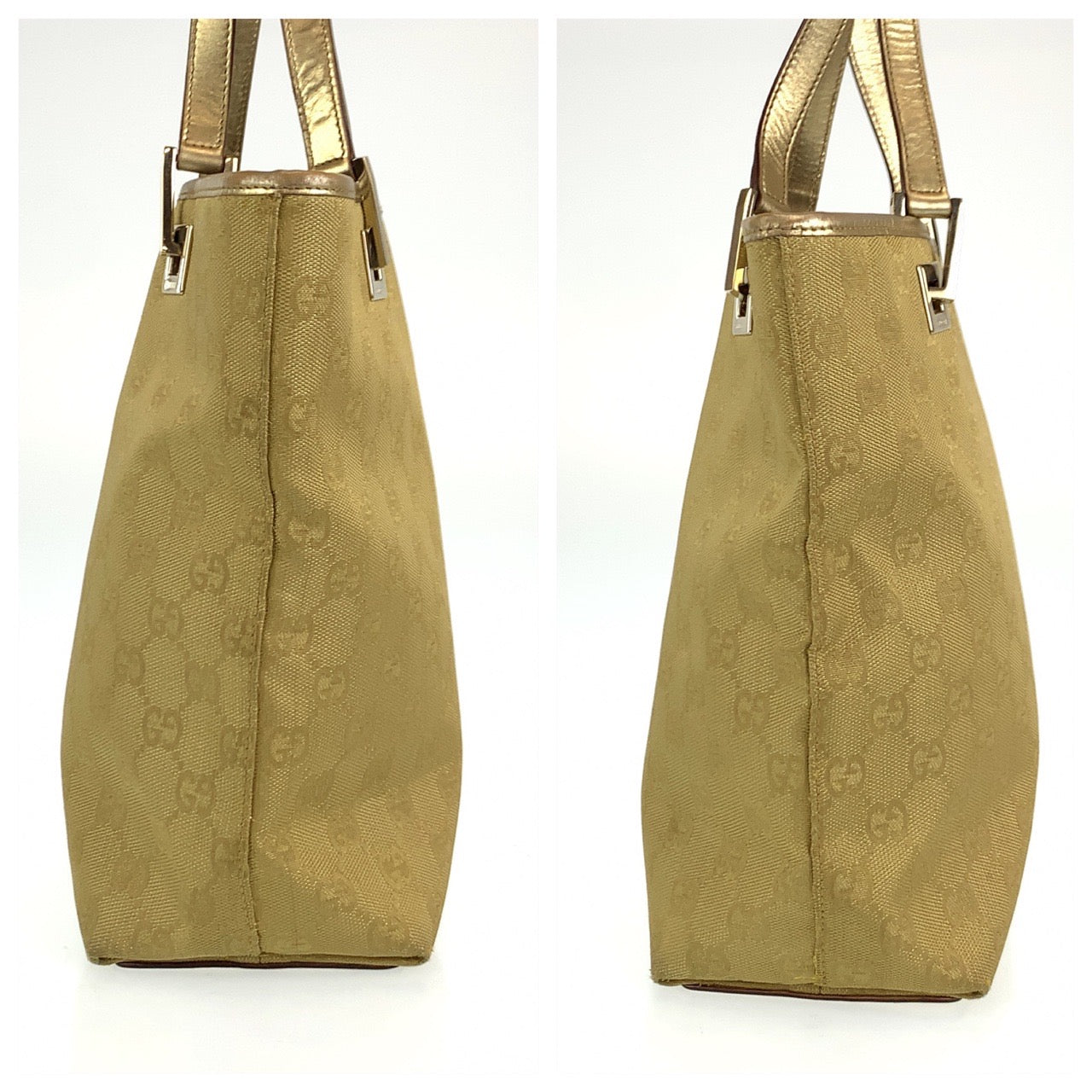 B-142
GUCCI グッチ GG柄 ゴールド ゴールド金具 GGキャンバス / レザー ショルダーバッグ トートバッグ  レディース