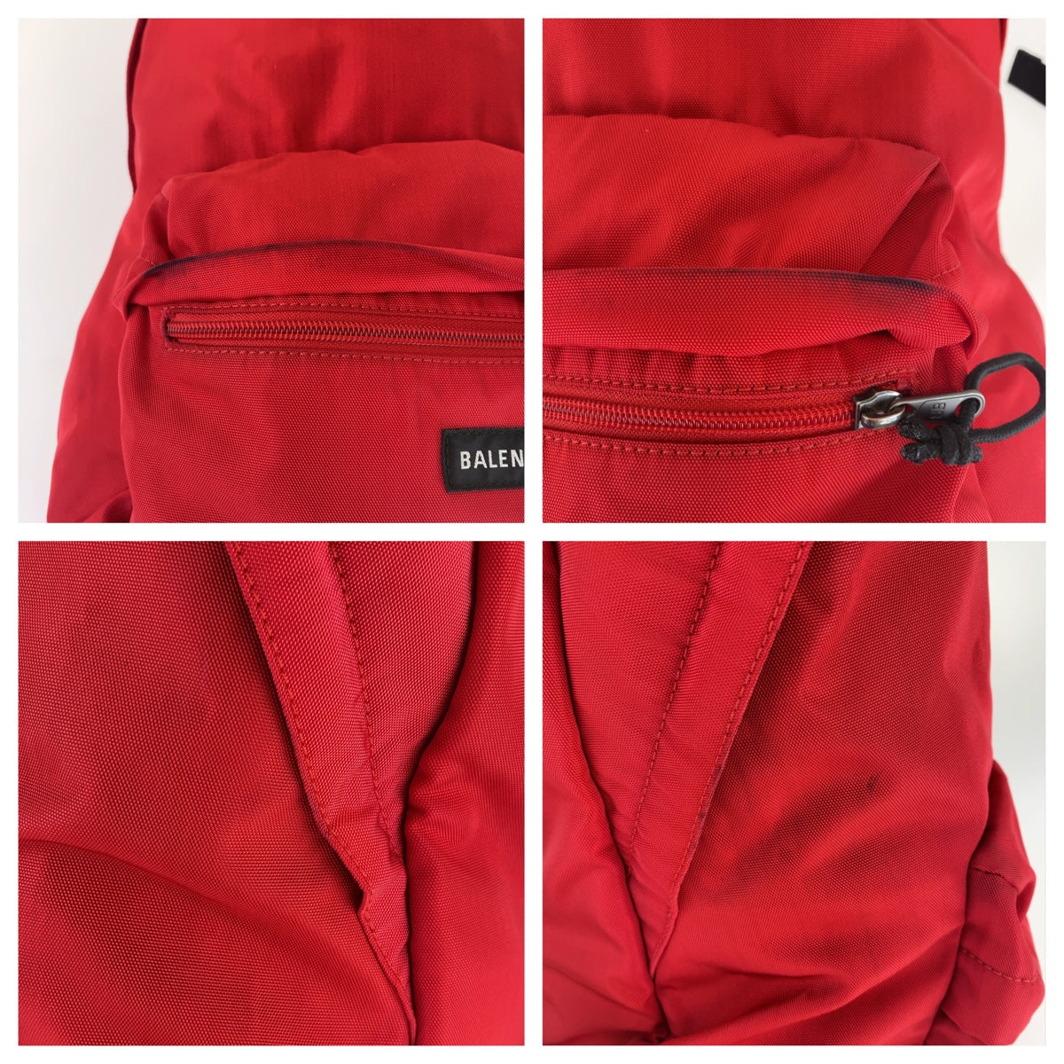 10069
 BALENCIAGA Explorer Red Black Nylon 503221 Backpack Rucksack Men's