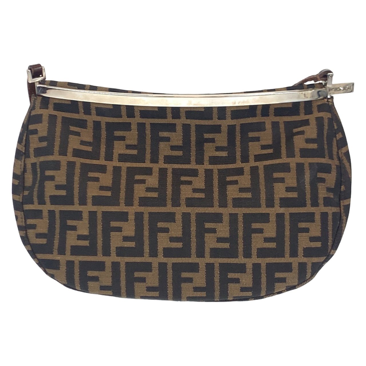 B-116
FENDI フェンディ ズッカ ブラウン 茶 シルバー金具 キャンバス / レザー ショルダーバッグ 肩掛けバッグ  レディース