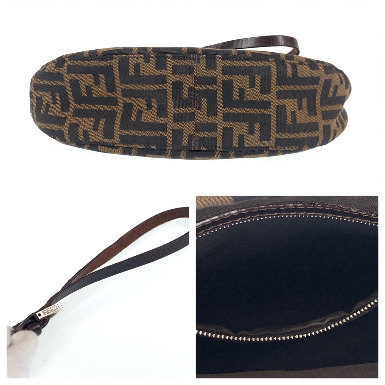 B-116
FENDI フェンディ ズッカ ブラウン 茶 シルバー金具 キャンバス / レザー ショルダーバッグ 肩掛けバッグ  レディース
