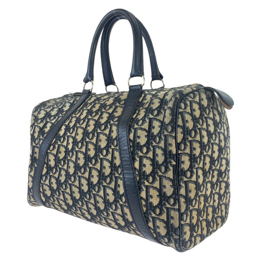C-110
Christian Dior クリスチャンディオール トロッター オブリーク ブラウン 茶 ネイビー 紺 キャンバス / レザー ハンドバッグ ミニボストン  レディース