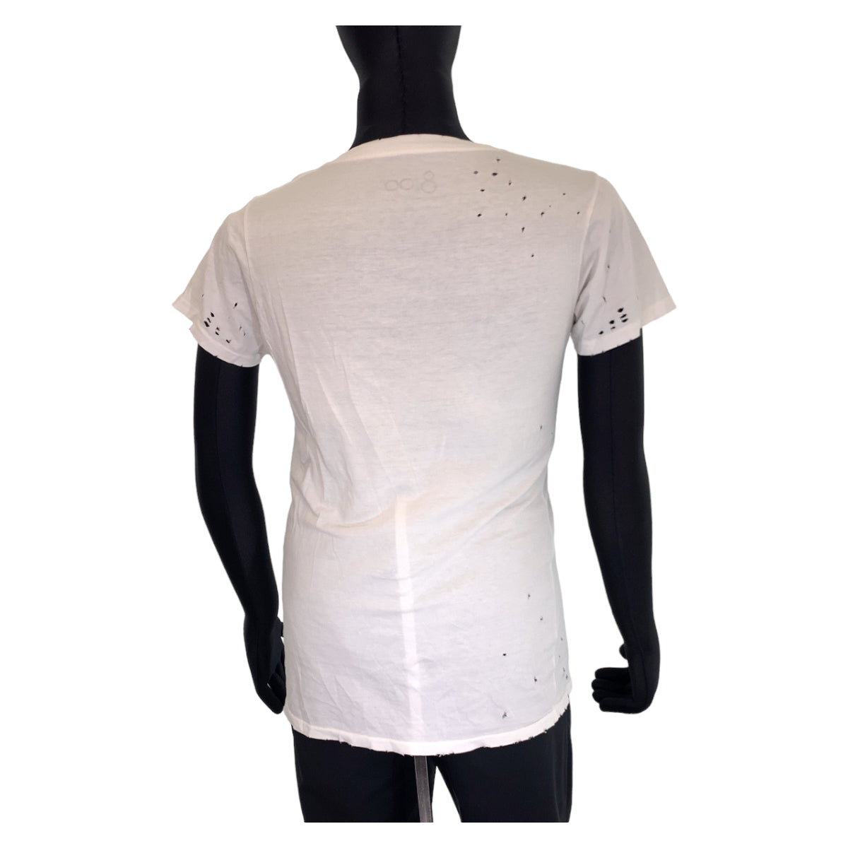 02685
Ron Herman ロンハーマン 8100 穴あき加工 サイズXS ホワイト コットン 半袖Tシャツ Vネック メンズ ABP3