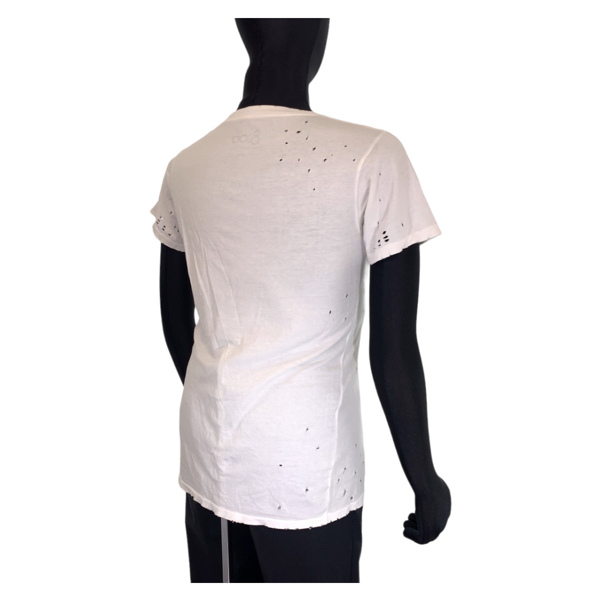 02685
Ron Herman ロンハーマン 8100 穴あき加工 サイズXS ホワイト コットン 半袖Tシャツ Vネック メンズ ABP3