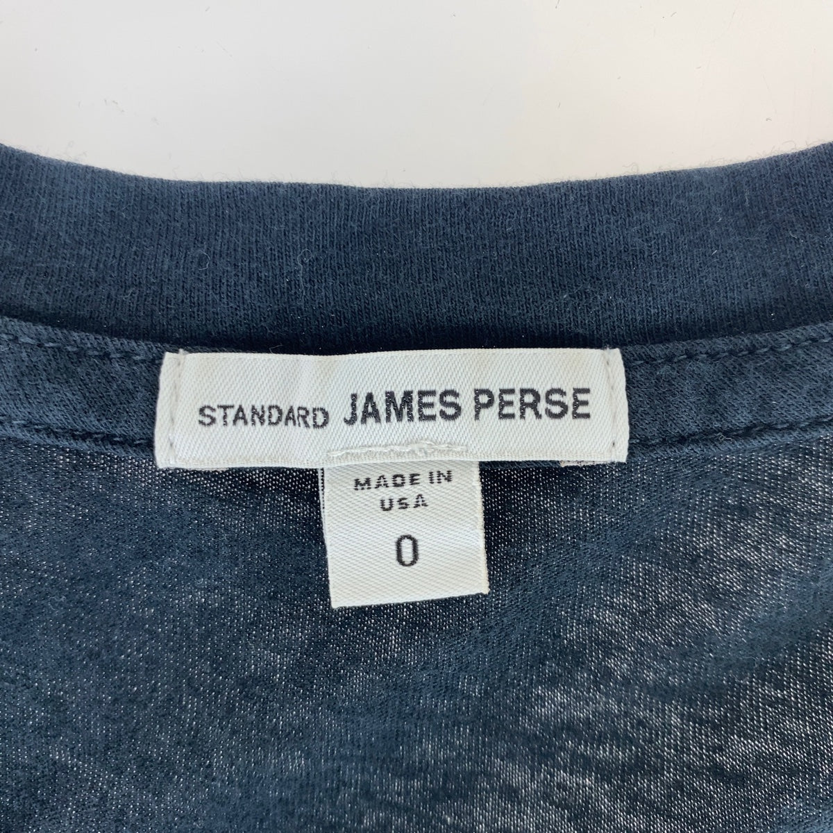 H-00258
JAMES PERSE ジェームスパース サイズUS 0 ブラック 黒 コットン 半袖シャツ Tシャツ  メンズ