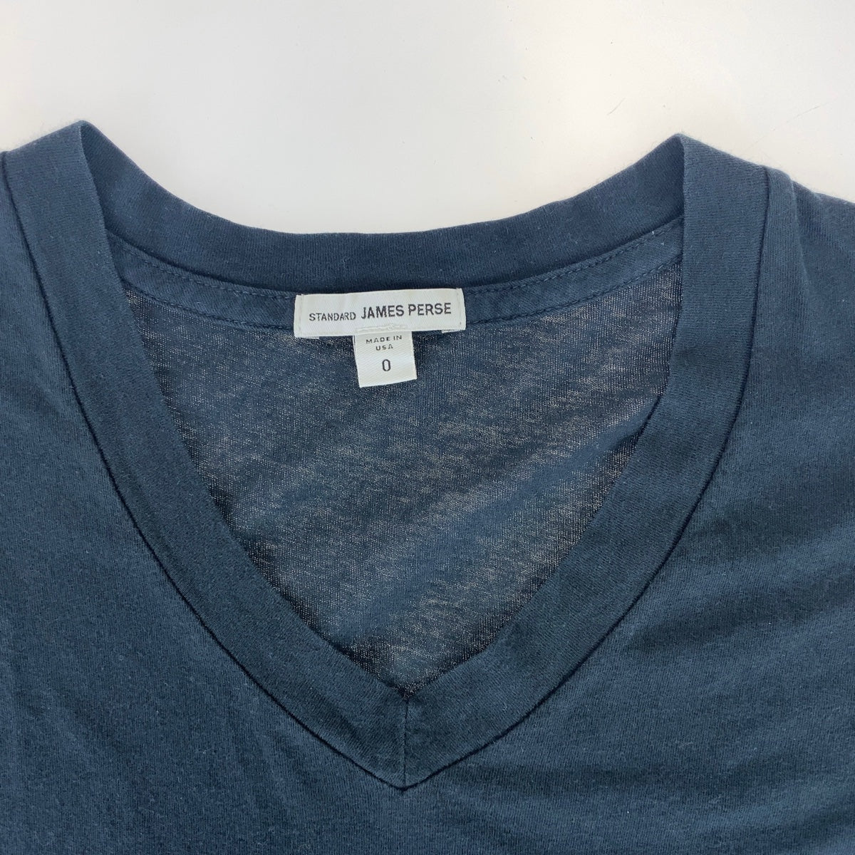 H-00258
JAMES PERSE ジェームスパース サイズUS 0 ブラック 黒 コットン 半袖シャツ Tシャツ  メンズ