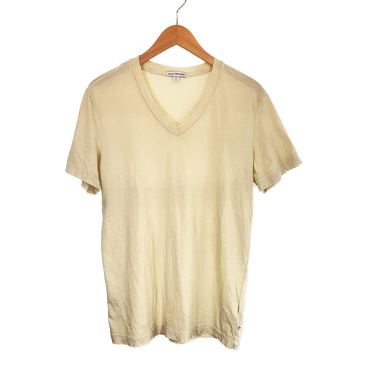 H-00259
JAMES PERSE ジェームスパース サイズO ベージュ コットン 半袖Tシャツ Vネック  メンズ