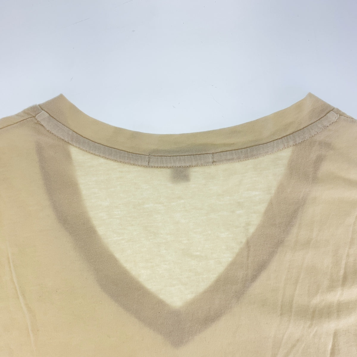 H-00259
JAMES PERSE ジェームスパース サイズO ベージュ コットン 半袖Tシャツ Vネック  メンズ