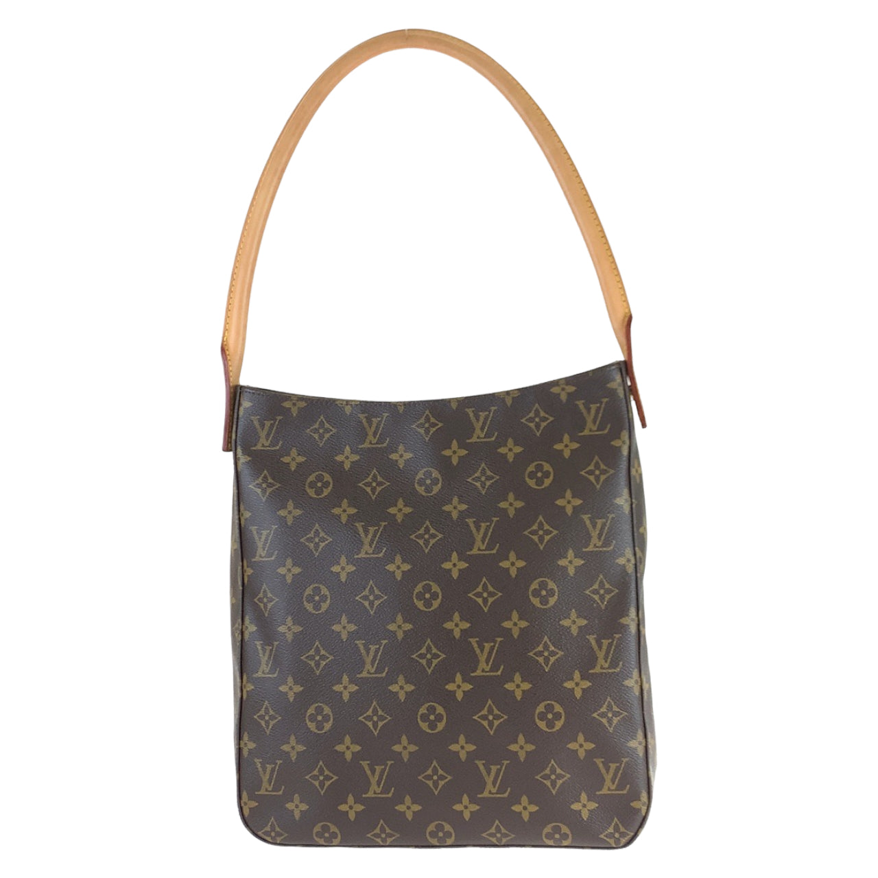 10075
LOUIS VUITTON ルイヴィトン モノグラム ルーピングGM ブラウン レザー / モノグラムキャンバス M51145 ショルダーバッグ  レディース