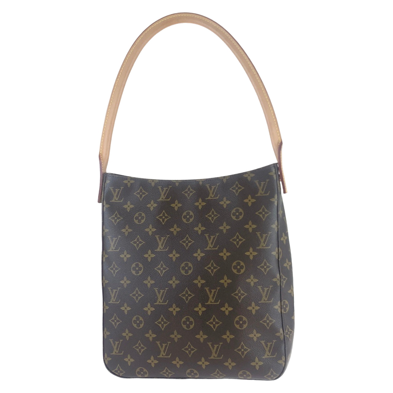 10075
LOUIS VUITTON ルイヴィトン モノグラム ルーピングGM ブラウン レザー / モノグラムキャンバス M51145 ショルダーバッグ  レディース