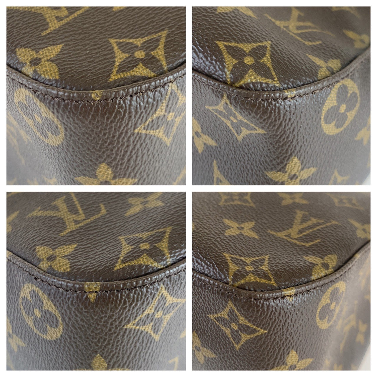 10075
LOUIS VUITTON ルイヴィトン モノグラム ルーピングGM ブラウン レザー / モノグラムキャンバス M51145 ショルダーバッグ  レディース