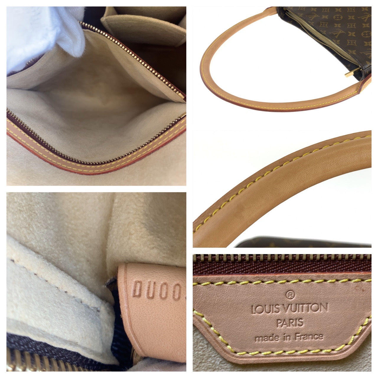 10075
LOUIS VUITTON ルイヴィトン モノグラム ルーピングGM ブラウン レザー / モノグラムキャンバス M51145 ショルダーバッグ  レディース