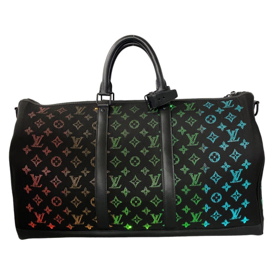 10081
 LOUIS VUITTON Louis Vuitton Monogram Light Up Keepall Bandouliere 50 Unisex Black Multicolor Canvas/Leather M44770 Boston Bag Shoulder Bag Men's