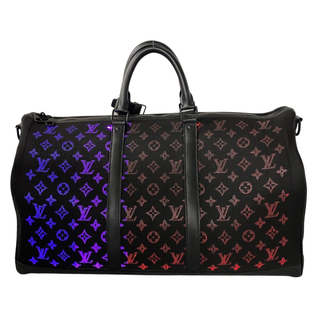 10081
 LOUIS VUITTON Louis Vuitton Monogram Light Up Keepall Bandouliere 50 Unisex Black Multicolor Canvas/Leather M44770 Boston Bag Shoulder Bag Men's