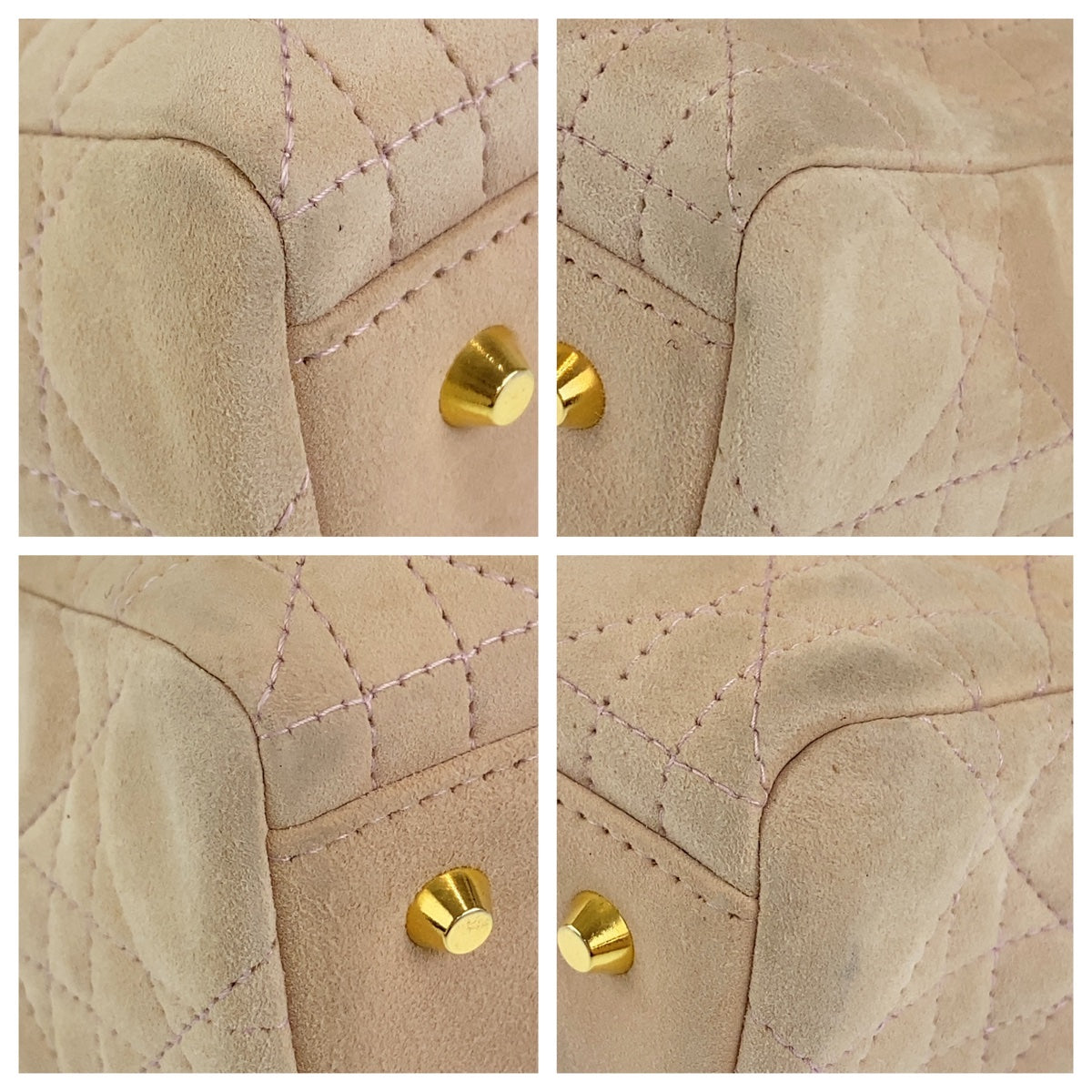 10086
Christian Dior クリスチャンディオール カナージュ レディディオール ストラップあり ピンクベージュ ゴールド金具 スウェード / レザー ハンドバッグ 2way ショルダーバッグ  レディース