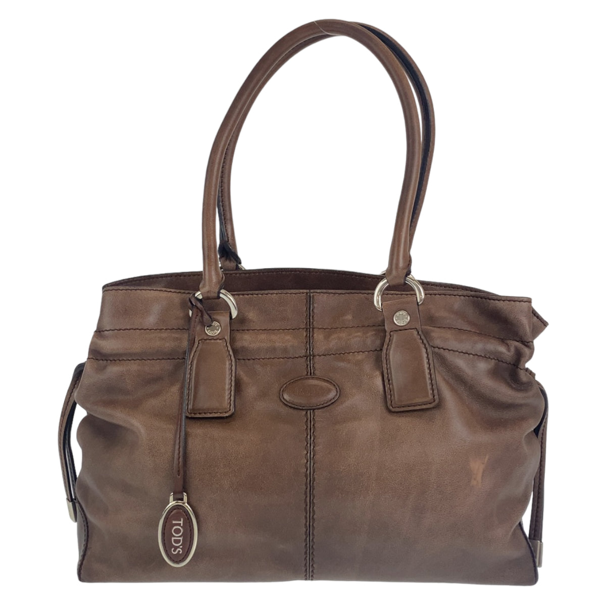 12683
TOD’S トッズ Dバッグ ブラウン シルバー金具 レザー トートバッグ ハンドバッグ ショルダーバッグ  レディース