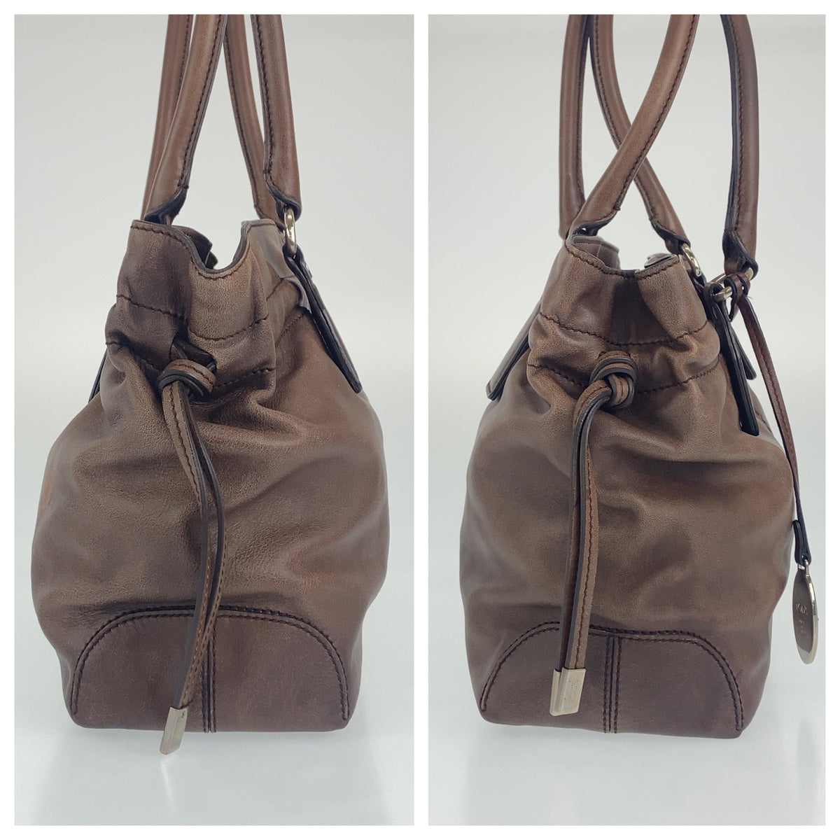 12683
TOD’S トッズ Dバッグ ブラウン シルバー金具 レザー トートバッグ ハンドバッグ ショルダーバッグ  レディース
