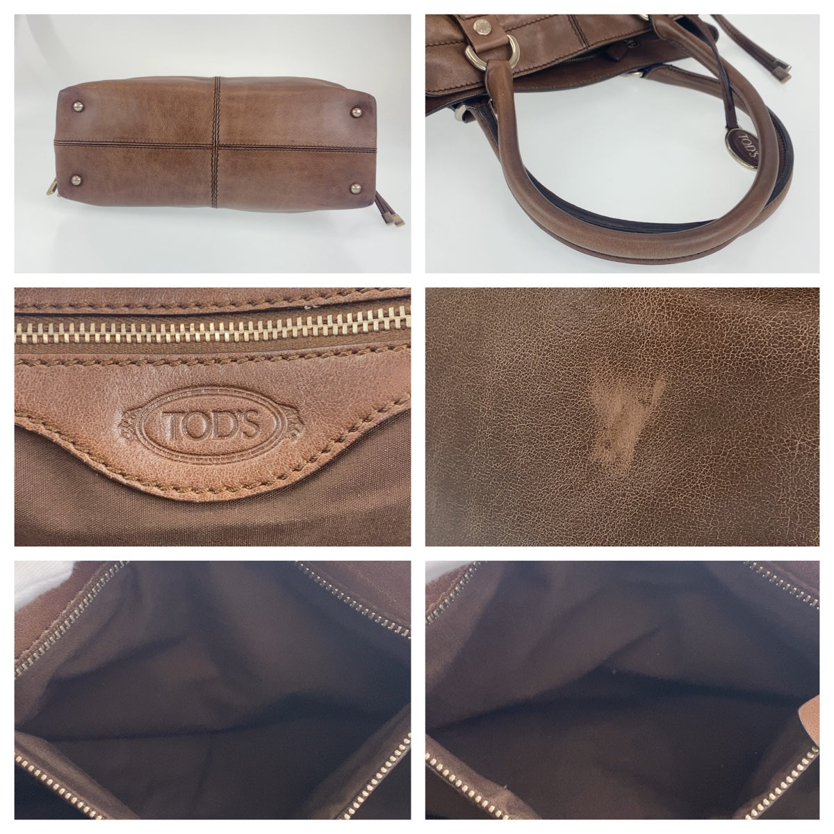 12683
TOD’S トッズ Dバッグ ブラウン シルバー金具 レザー トートバッグ ハンドバッグ ショルダーバッグ  レディース