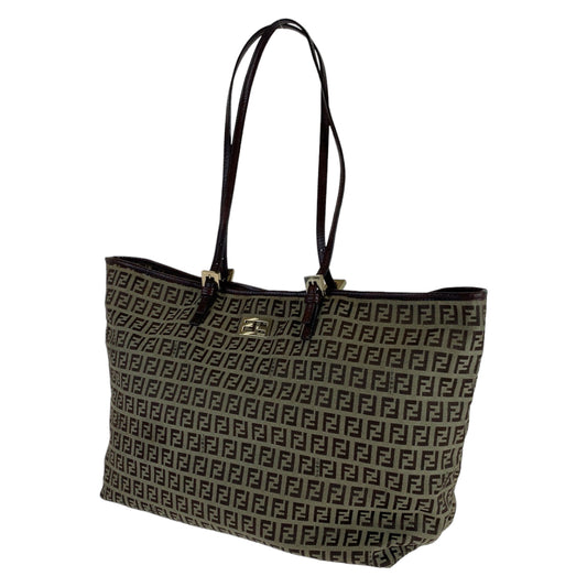 H-0160
FENDI フェンディ ズッキーノ ズッカ柄 ブラウン 茶 キャンバス 8BH127 トートバッグ 肩掛け  レディース
