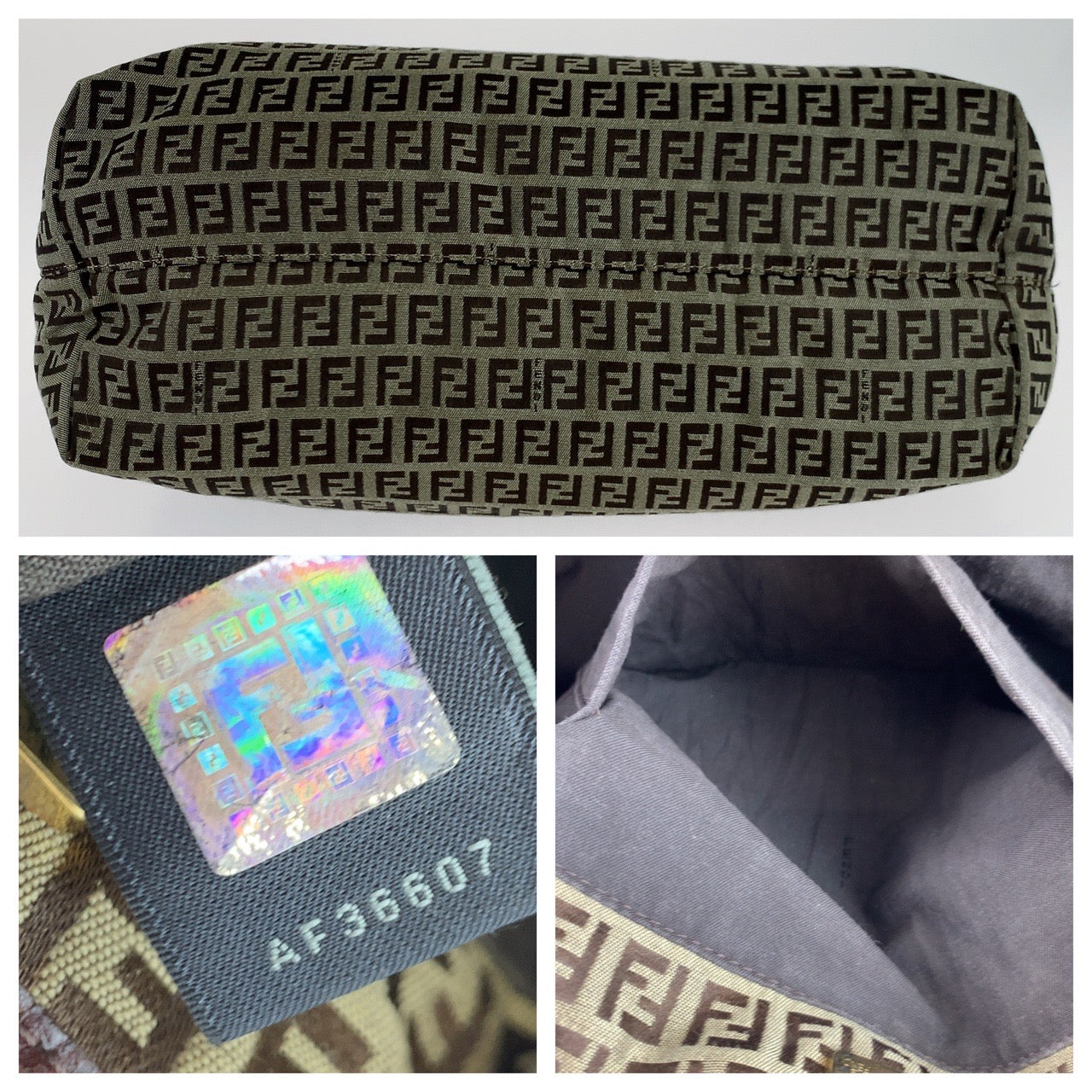 H-0160
FENDI フェンディ ズッキーノ ズッカ柄 ブラウン 茶 キャンバス 8BH127 トートバッグ 肩掛け  レディース