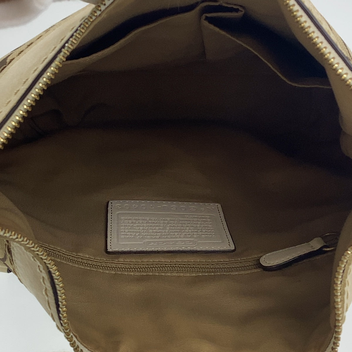 12682
COACH コーチ シグネチャー ベージュ ブラウン ゴールド金具 キャンバス / レザー ショルダーバッグ ポシェット 斜め掛け可能  レディース AB5